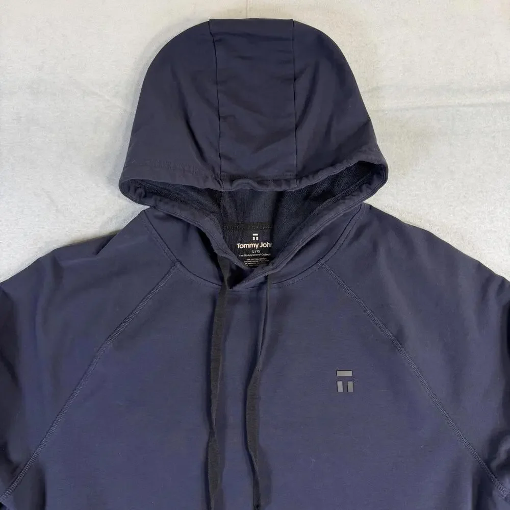 Tommy John Hoodie Mens Large Navy Go Anywhere Collection Pullover Pockets